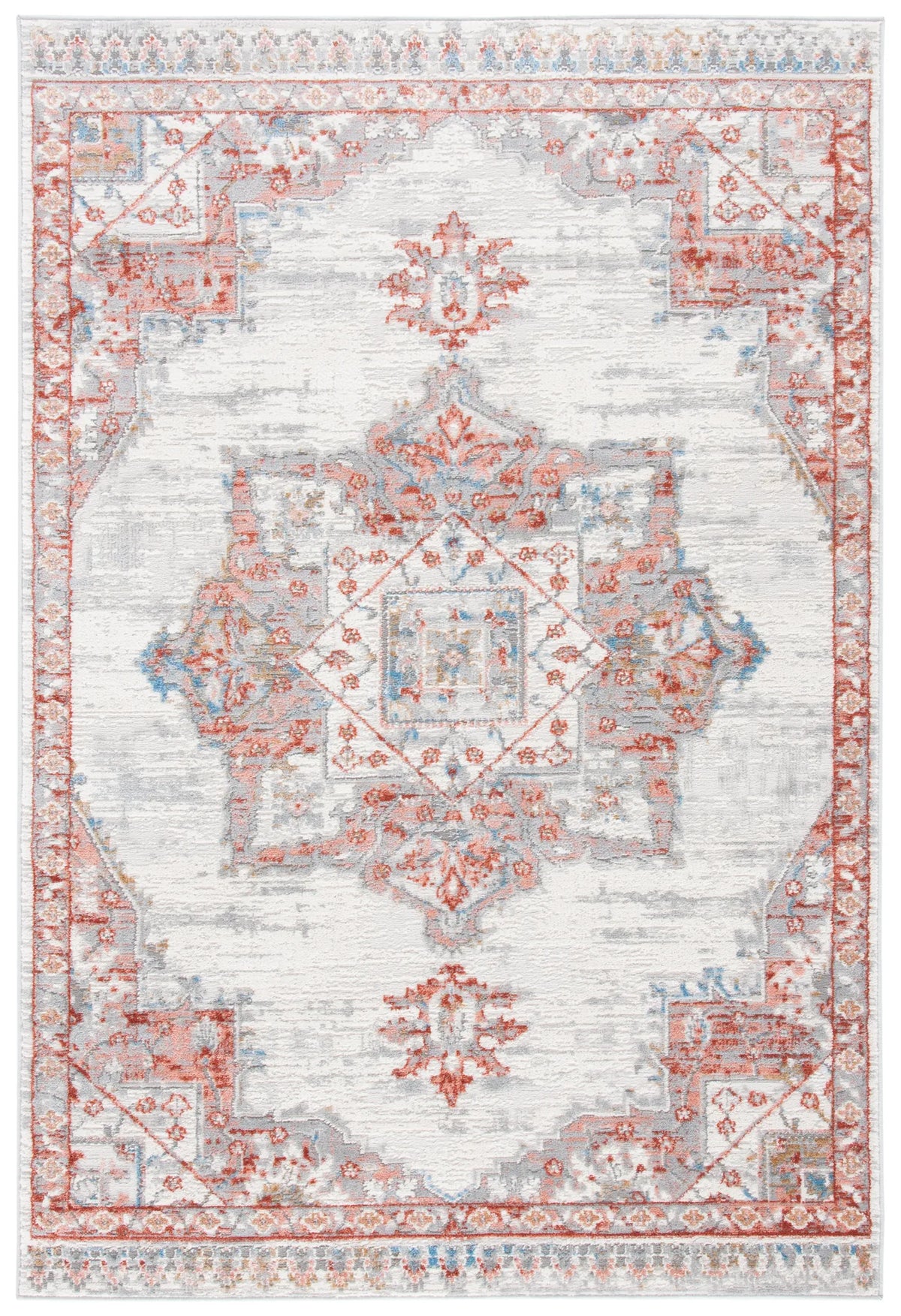 Safavieh Shivan 100 4'-0" x 6'-0" Rug in Ivory / Rust