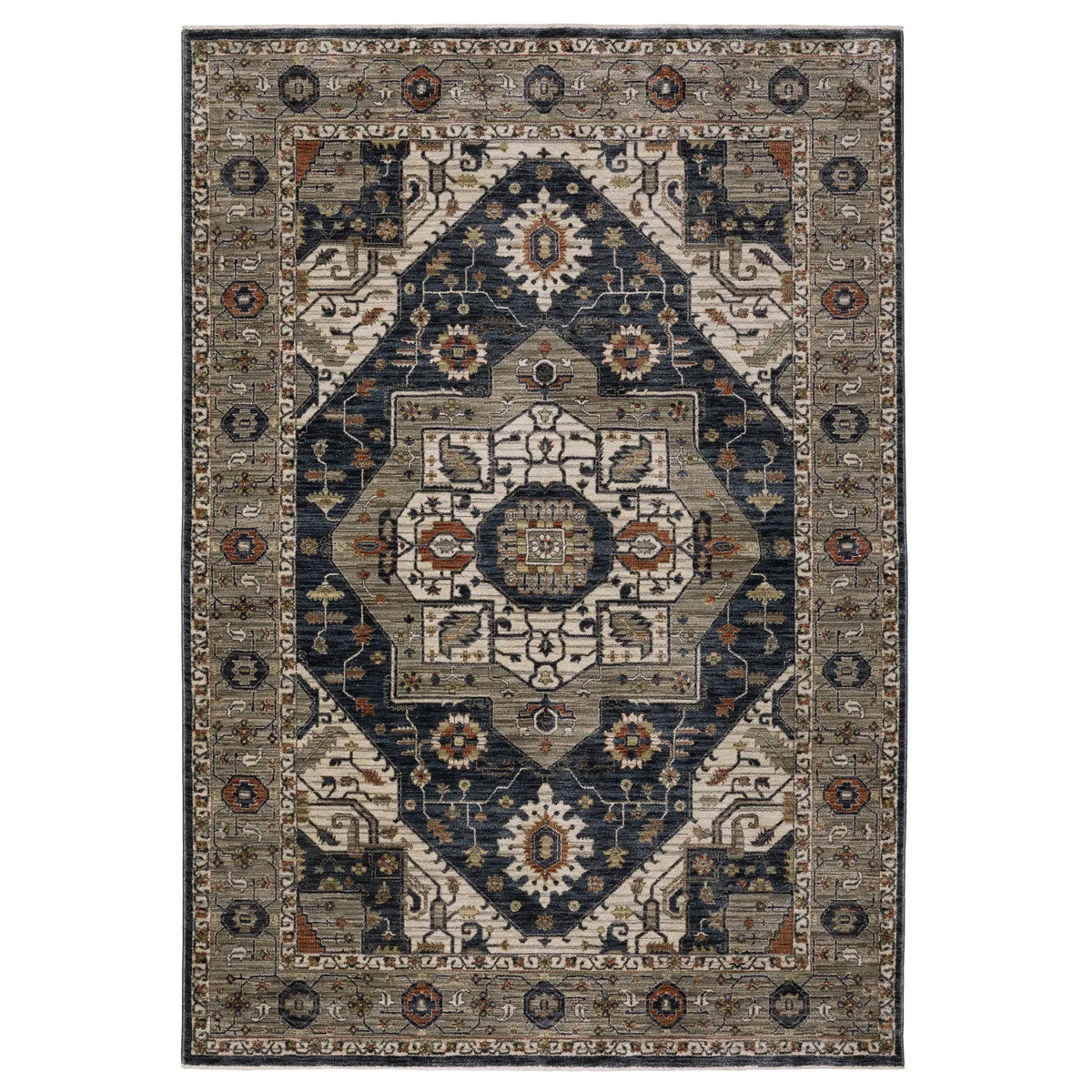 Oriental Weavers Sphinx ELIANA ELI07 Brown Medallion Rugs - main flat