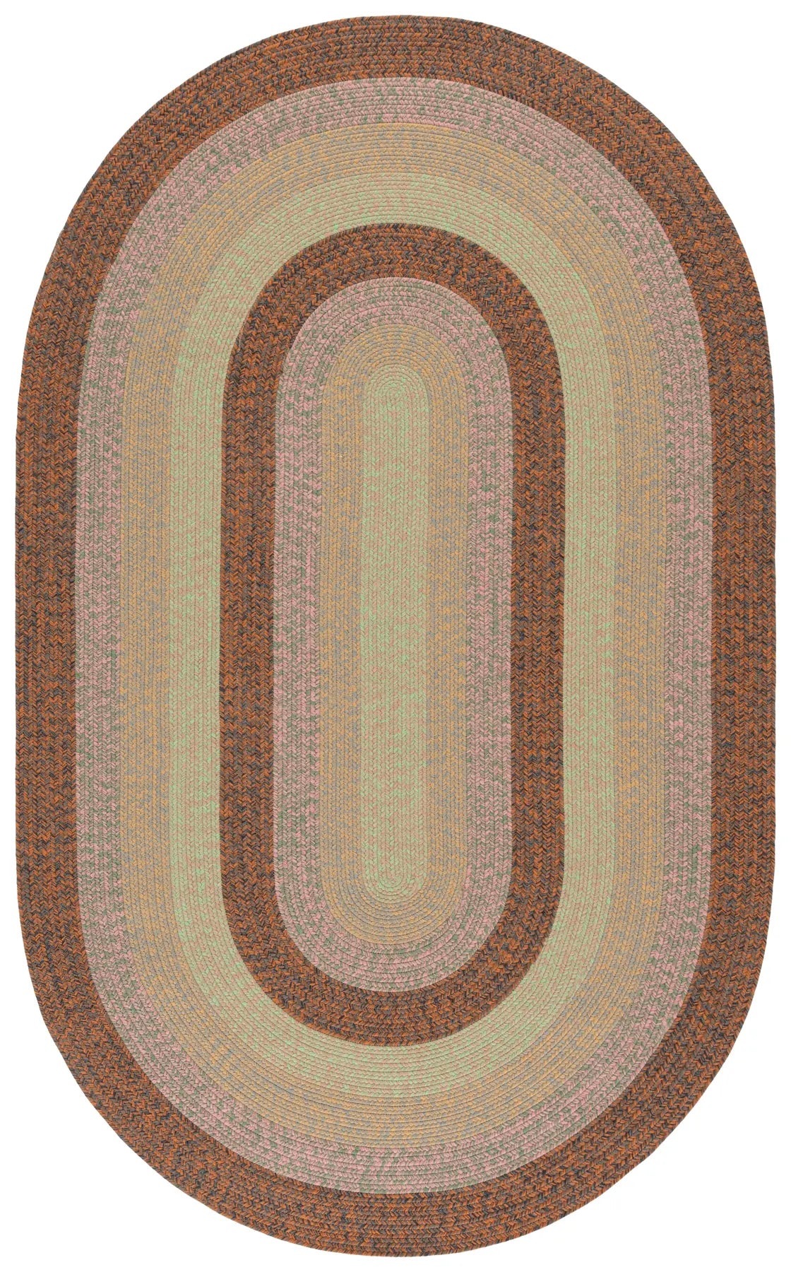 Safavieh Braided 5'-0" x 8'-0" Rug in Dark Brown / Light Green