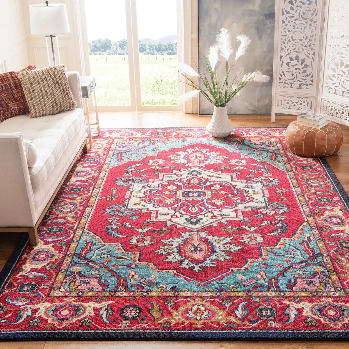 Safavieh Monaco 10'-0" x 14'-0" Rug in Red / Turquoise