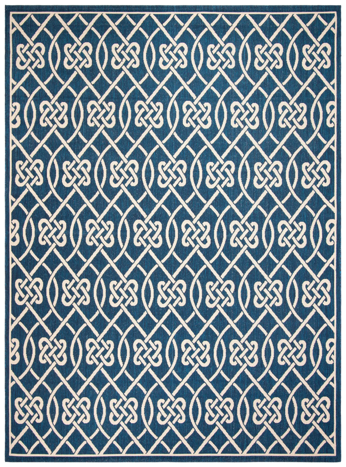 Safavieh Courtyard 6'-7" x 9'-6" Rug in Navy / Light Beige