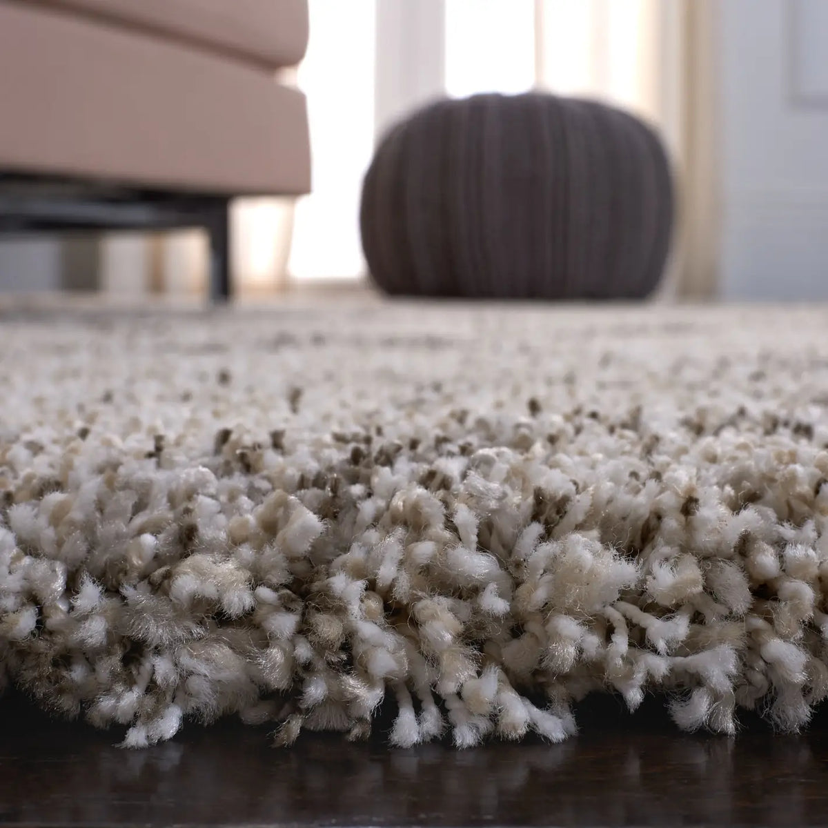 Safavieh Hudson Shag 4'-0" x 6'-0" Rug in Ivory / Grey