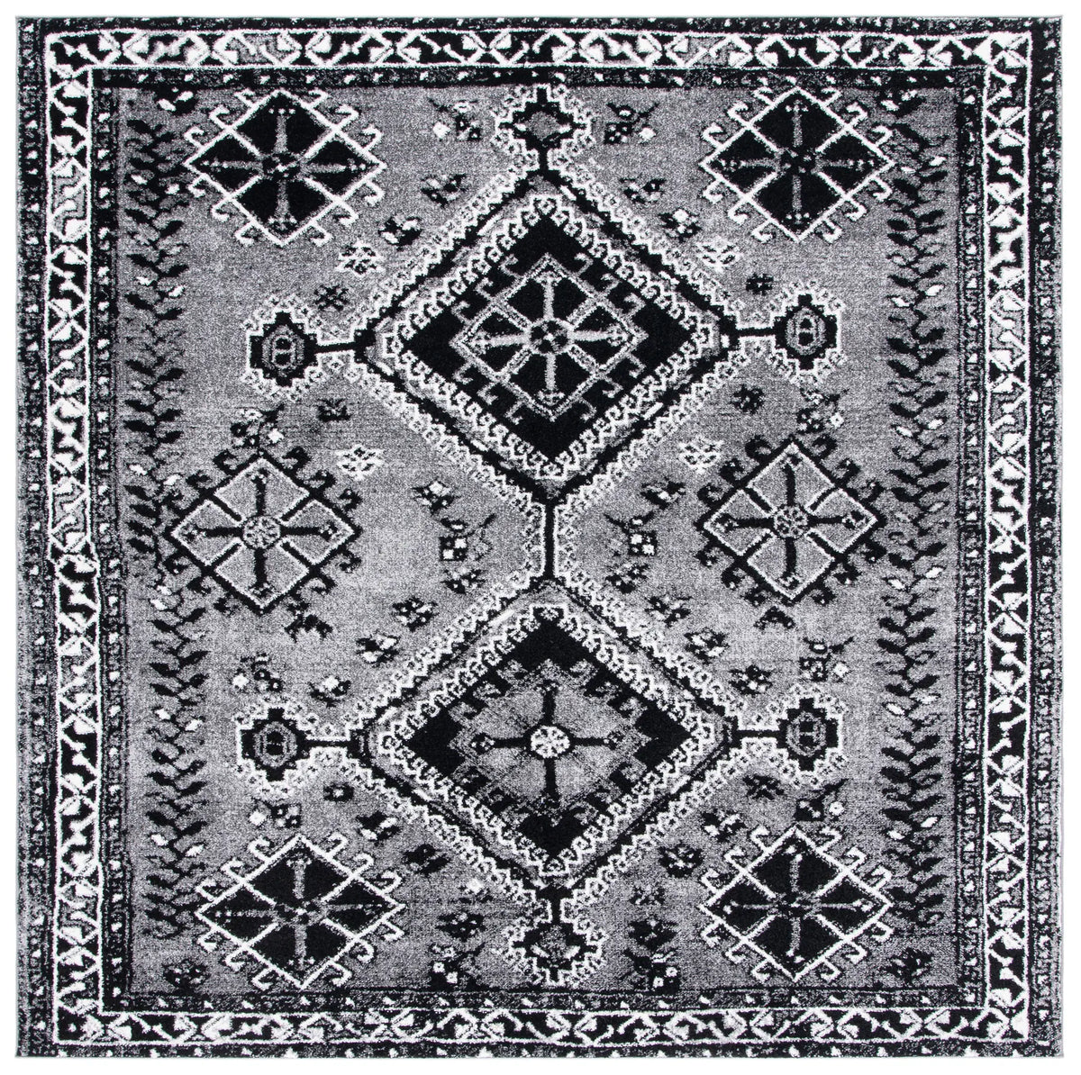 Safavieh Vintage Hamadan 6'-7" x 6'-7" Rug in Grey / Black
