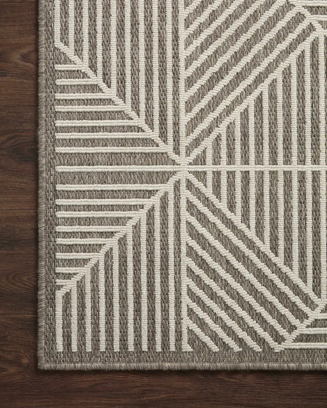 Loloi Rainier Rai-03 Natural/Ivory Rug - corner on wood