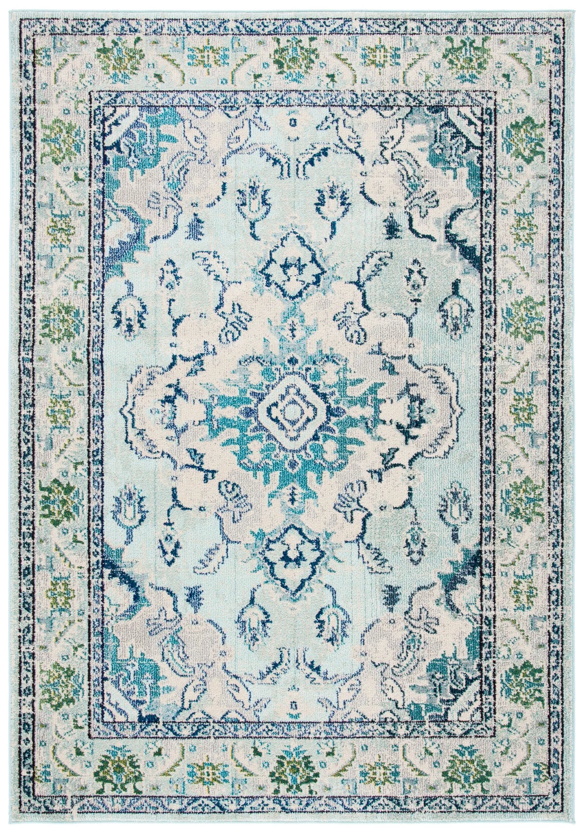 Safavieh Monaco 4'-0" x 5'-7" Rug in Light Blue / Ivory