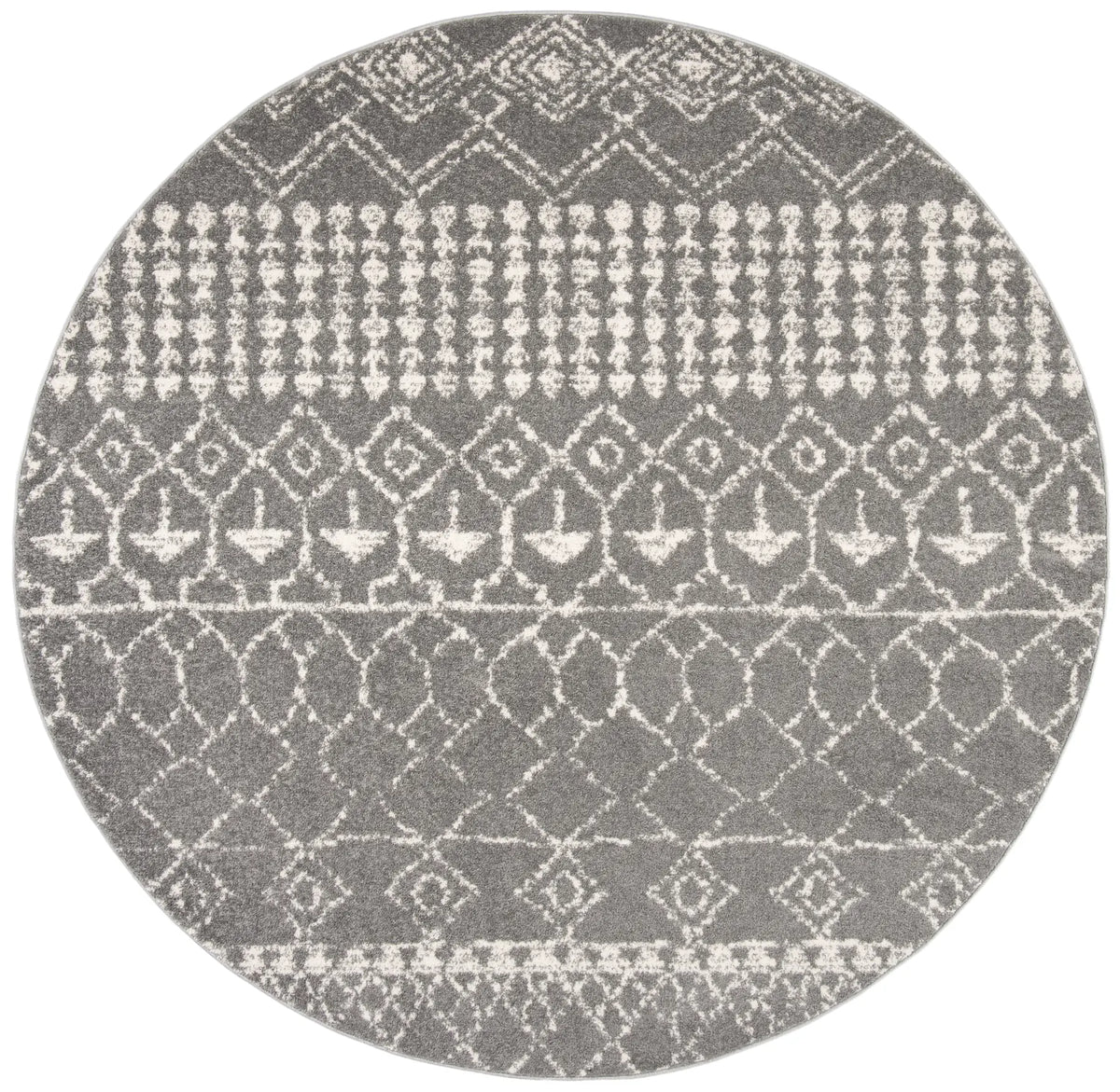 Safavieh Tulum 6'-7" x 6'-7" Rug in Grey / Ivory