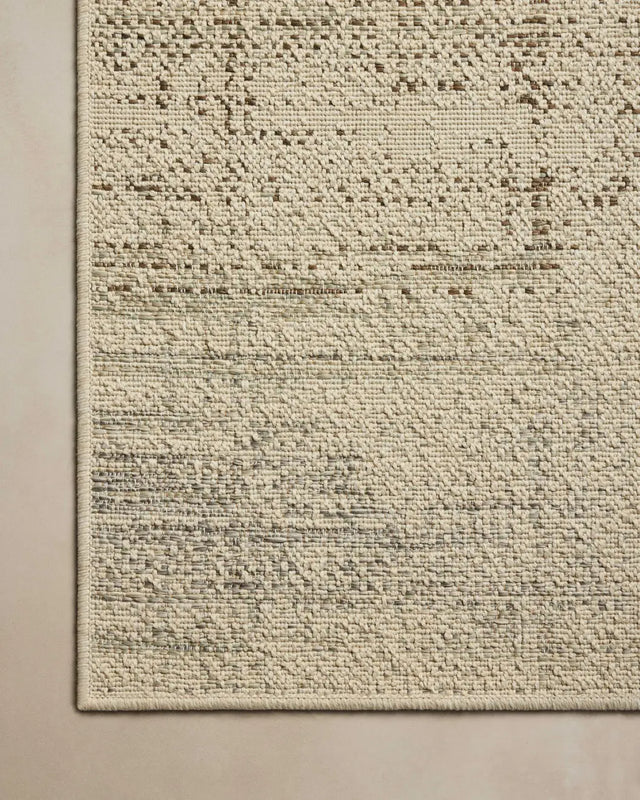 Loloi Saylor SAY-07 Ivory / Fog Rug - corner on wood