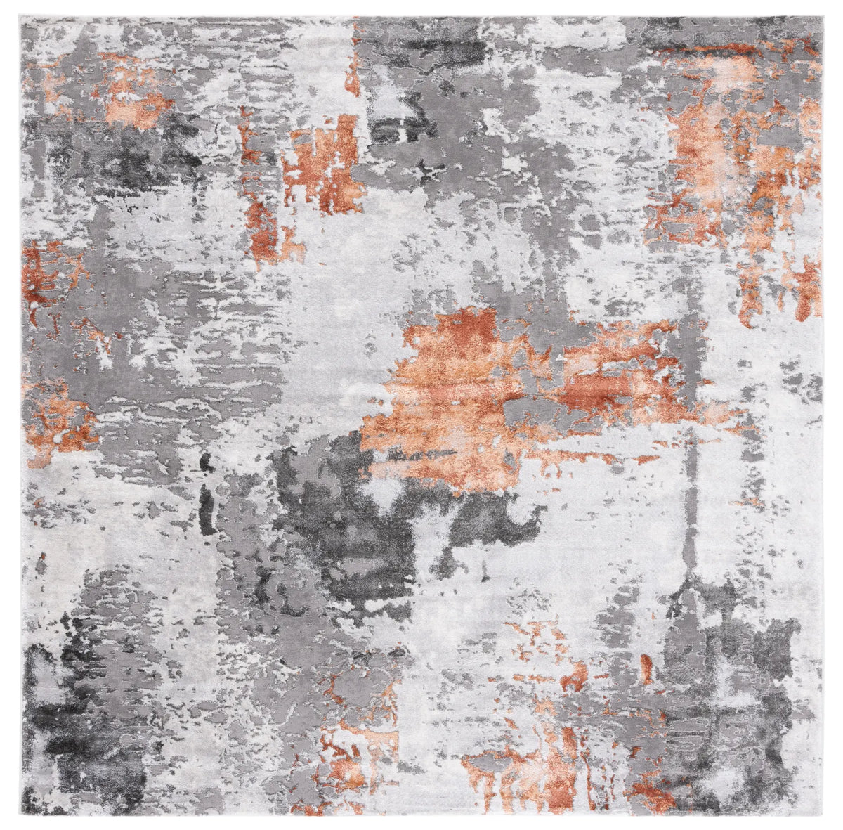 Safavieh Craft 6'-7" x 6'-7" Rug in Grey / Orange
