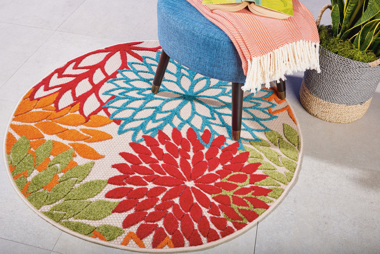 Nourison Aloha ALH05 Machine Made Green Rug