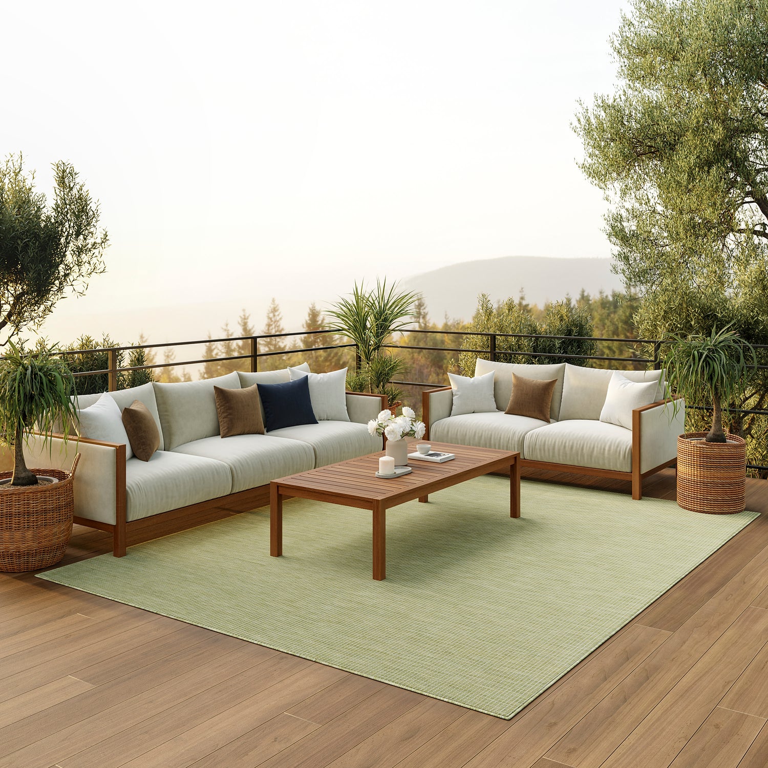 Nourison Positano Pos01 Green Rug