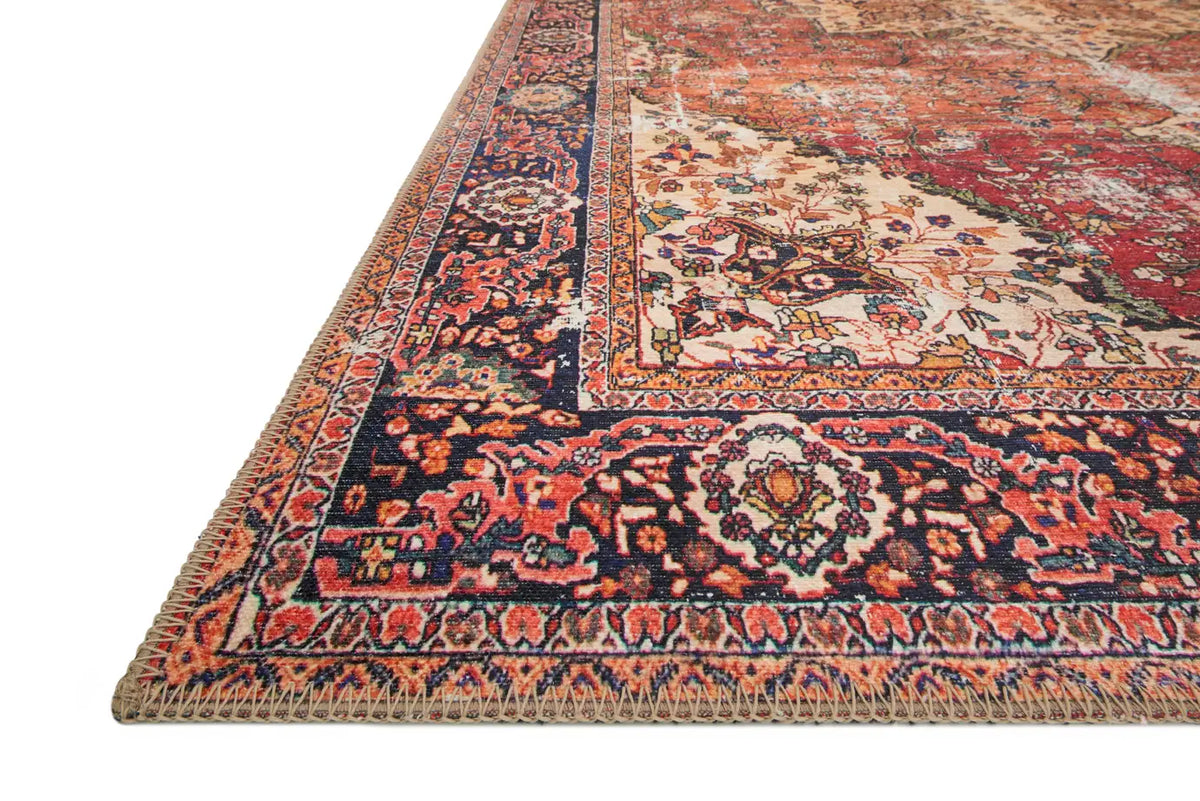 Loloi Loren Lq-07 Red / Navy Rugs - rug corner