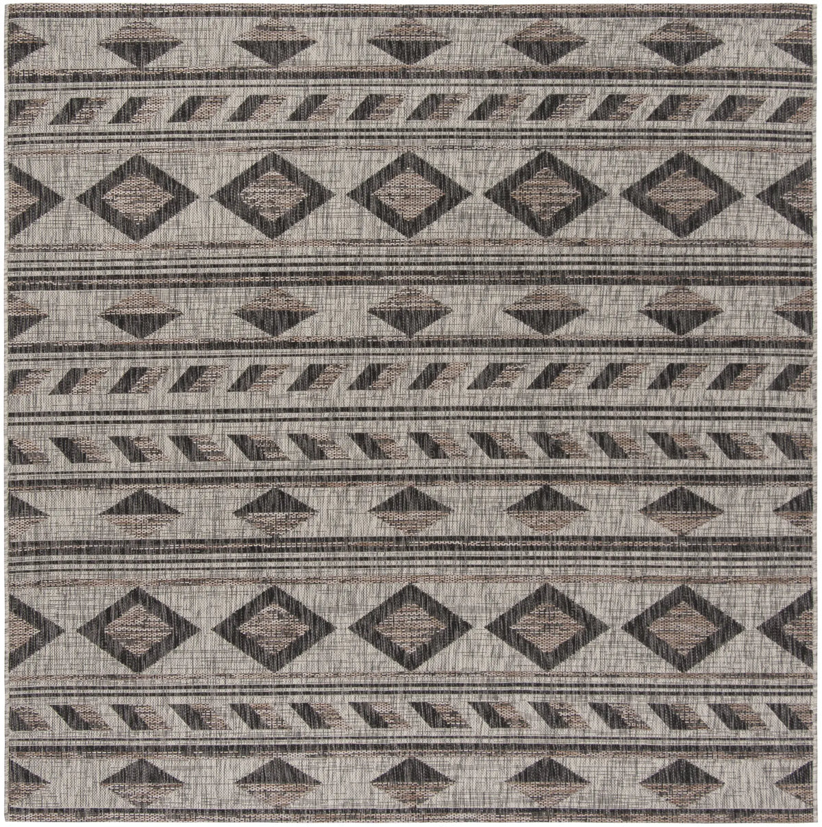Safavieh Courtyard 6'-7" x 6'-7" Rug in Grey / Black