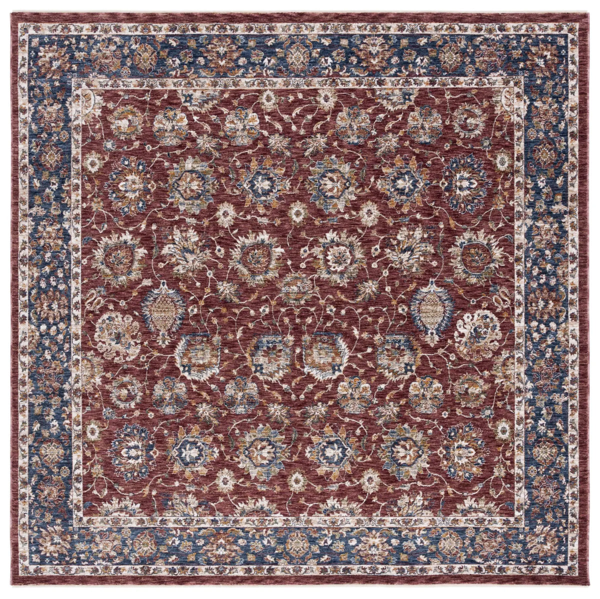 Safavieh Heirloom 700 6'-7" x 6'-7" Rug in Rust / Navy