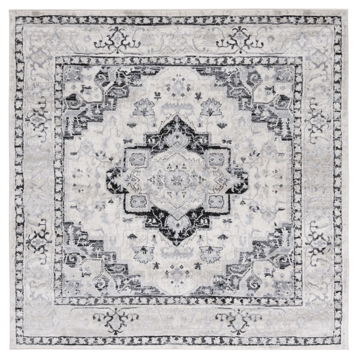 Safavieh Brentwood 6'-7" x 6'-7" Rug in Ivory / Black