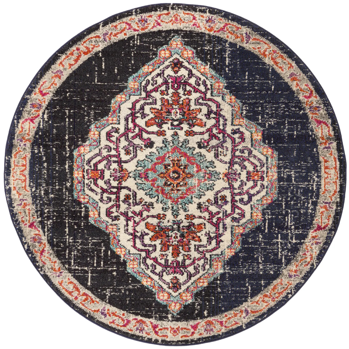 Safavieh Monaco 5'-0" x 5'-0" Rug in Black / Blue