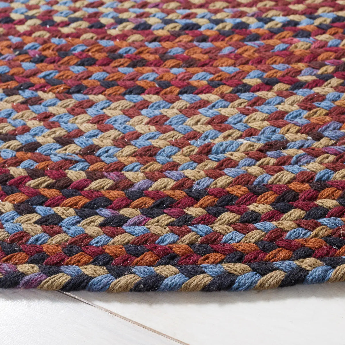 Safavieh Braided 5'-0" x 5'-0" Rug in Blue / Rust