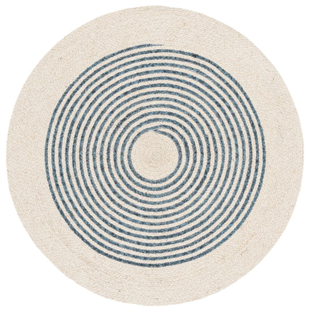 Safavieh Braided 3'-0" x 3'-0" Rug in Ivory / Navy