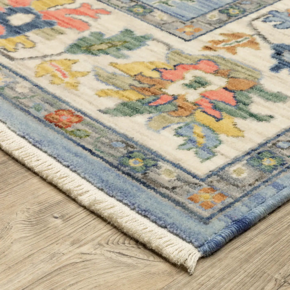 Oriental Weavers Sphinx LUCCA 2889A Blue Floral Rugs - corner detail