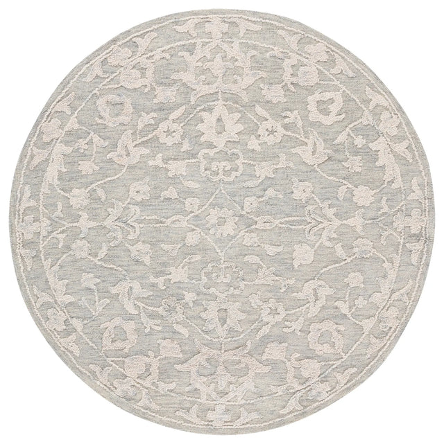 Safavieh Abstract 6'-0" x 6'-0" Rug in Light Grey / Ivory
