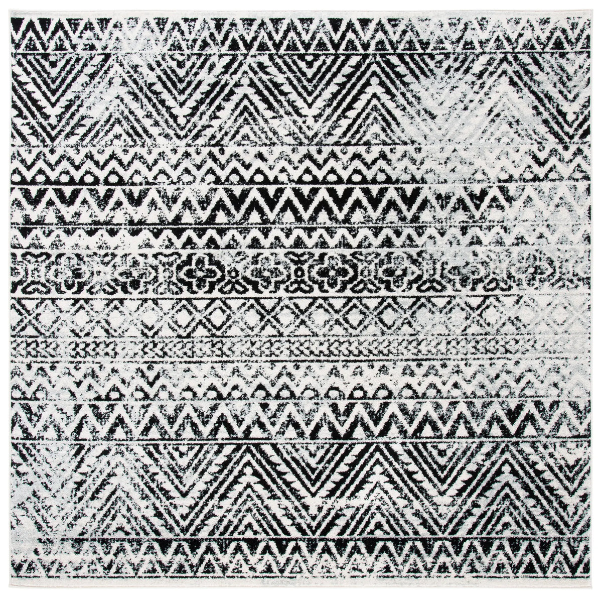 Safavieh Mercer 6'-7" x 6'-7" Rug in Ivory / Charcoal