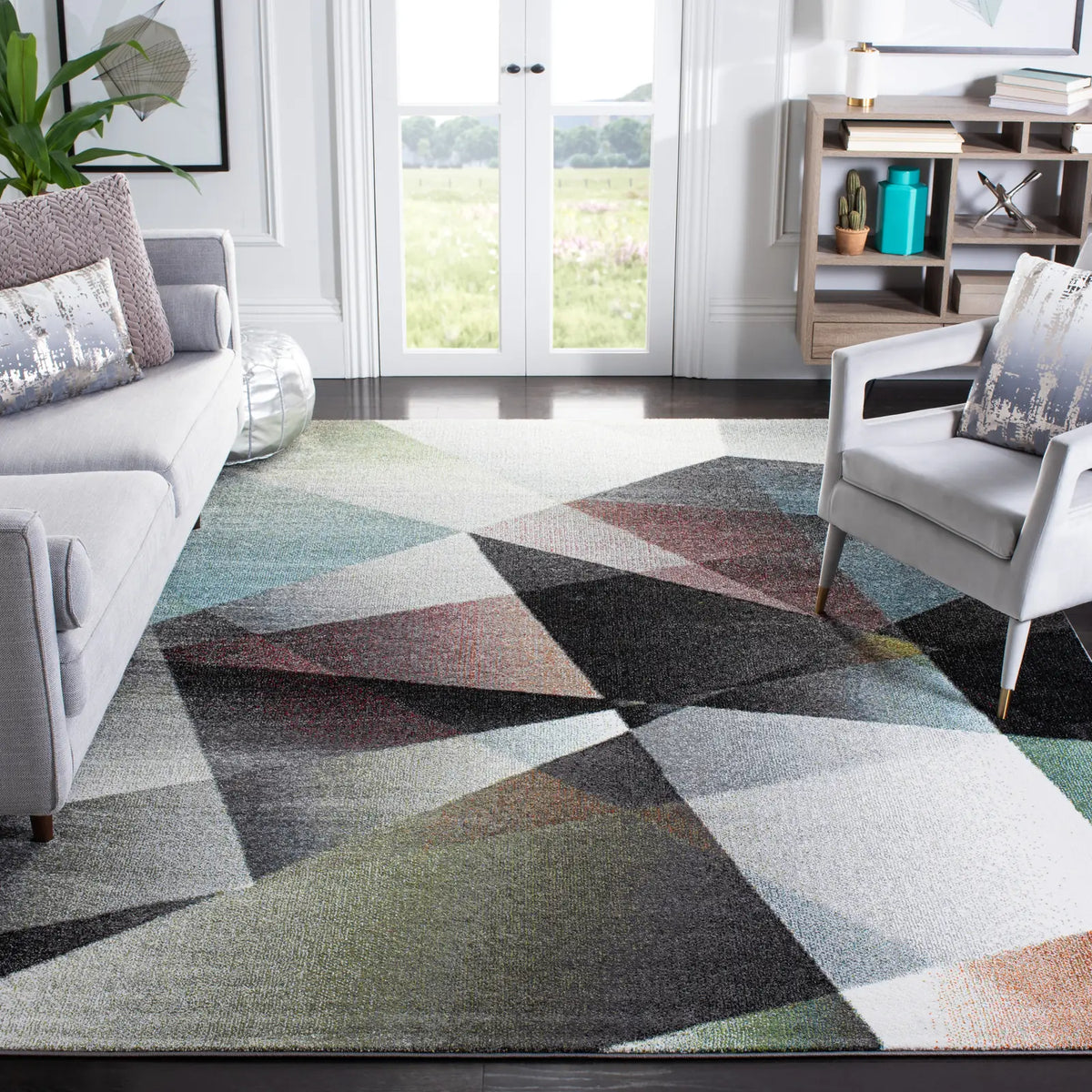Safavieh Porcello 10'-6" x 14'-0" Rug in Grey / Multi