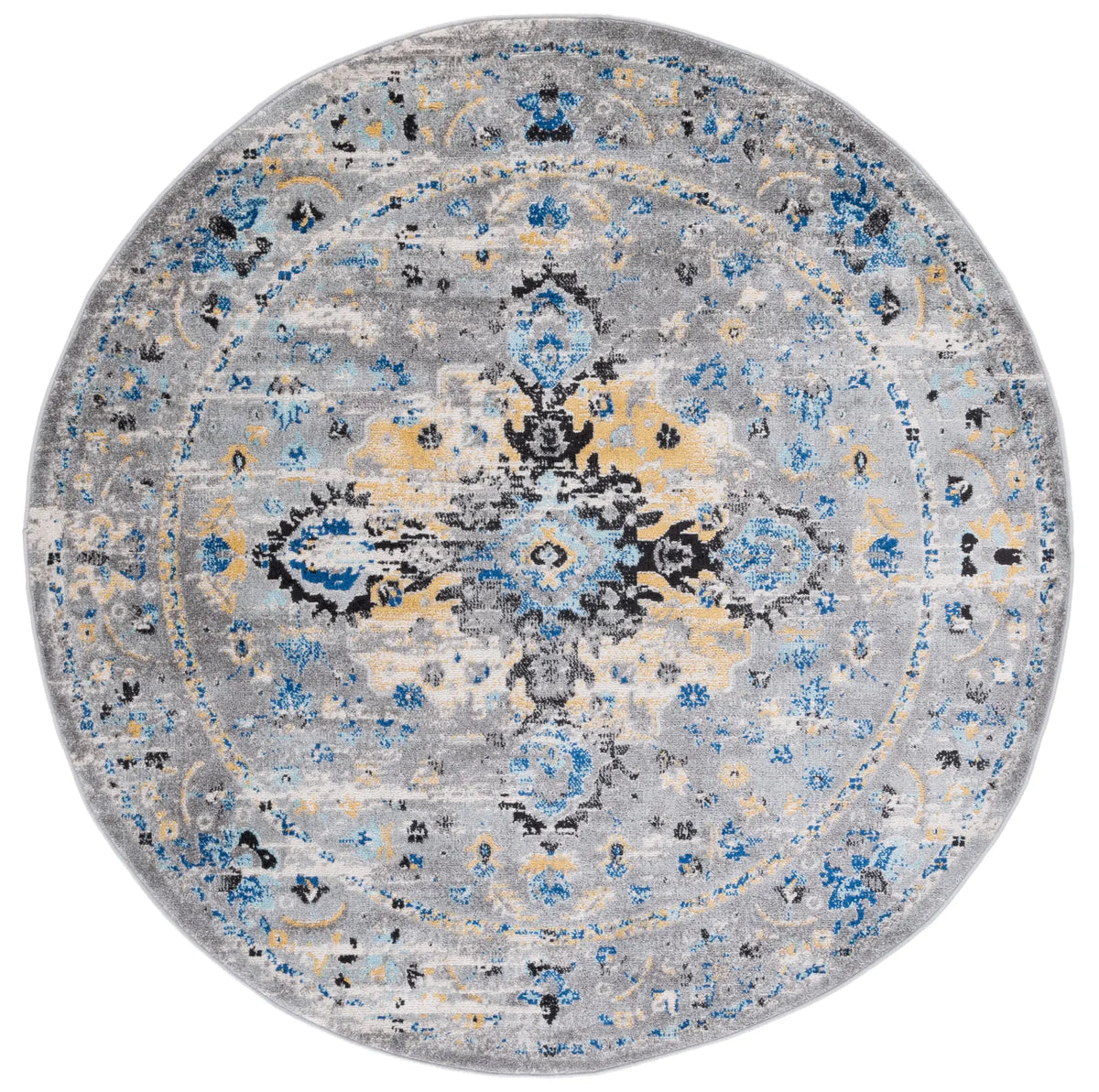Safavieh Madison 6'-7" x 6'-7" Rug in Grey / Gold