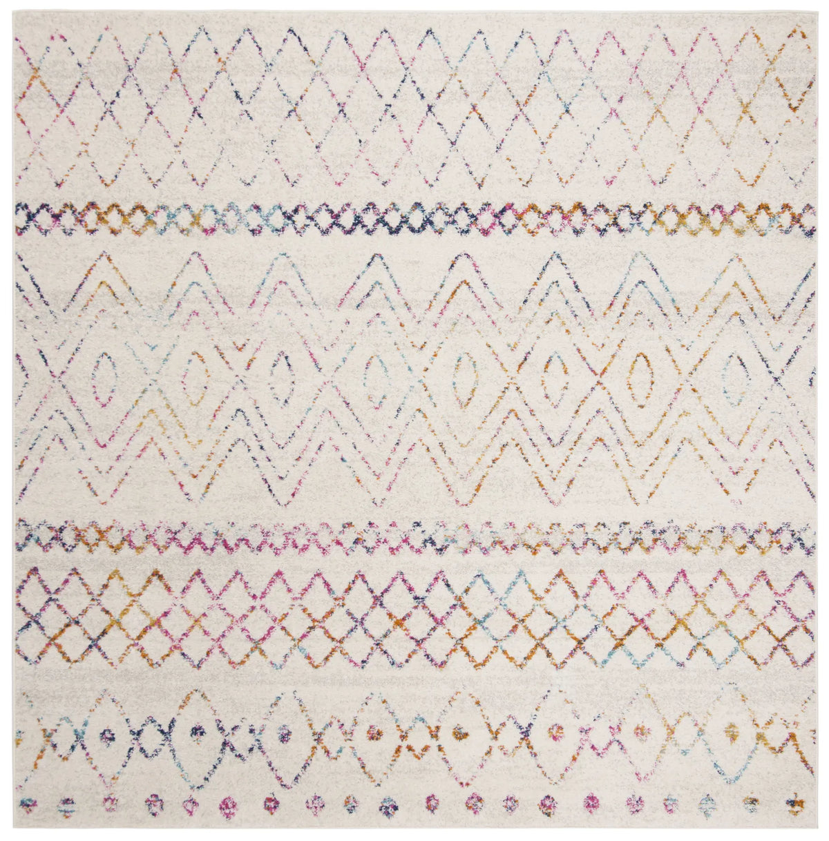Safavieh Madison 700 6'-7" x 6'-7" Rug in Ivory / Fuchsia