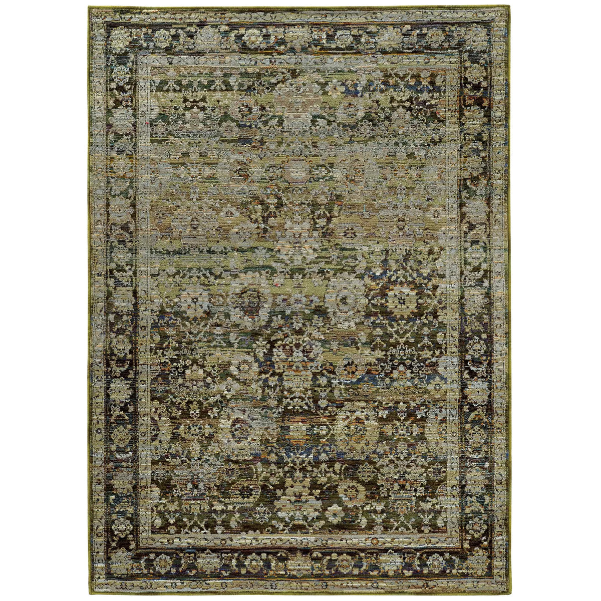 Oriental Weavers Sphinx Andorra 7125C Green/Brown Rugs - main flat
