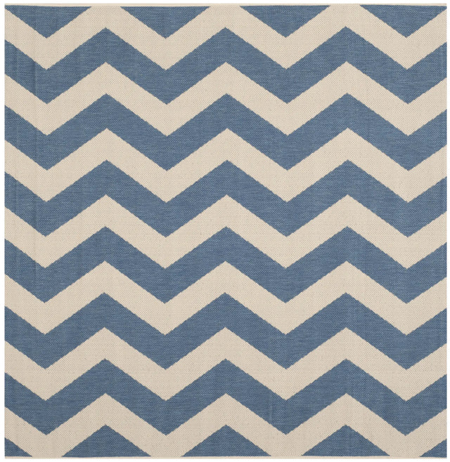 Safavieh Courtyard 5'-3" x 5'-3" Rug in Blue / Beige