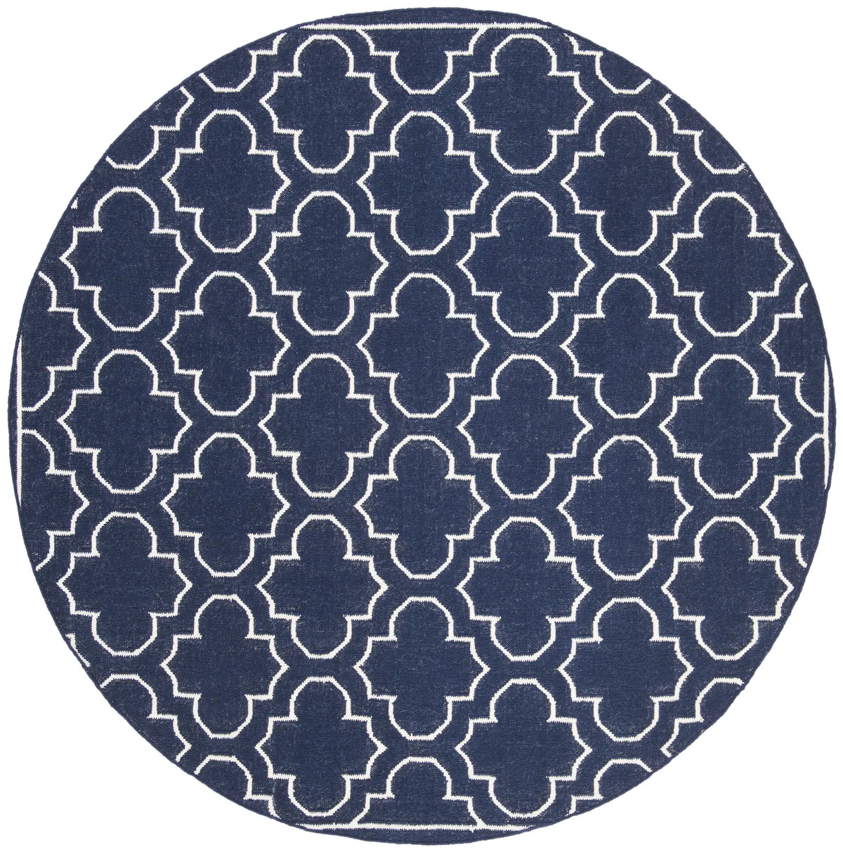 Safavieh Dhurries 7'-0" x 7'-0" Rug in Navy / Ivory