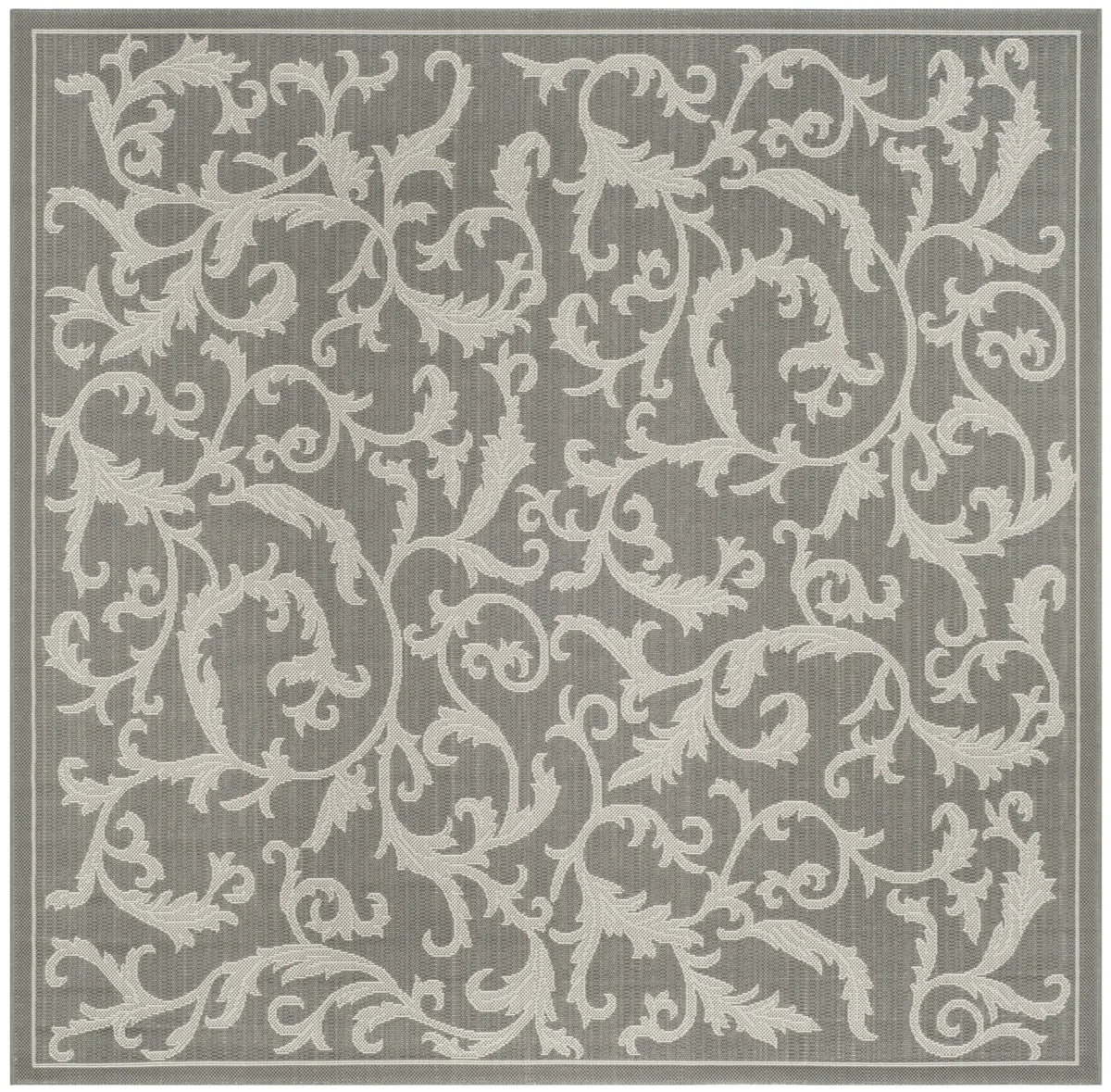 Safavieh Courtyard 6'-7" x 6'-7" Rug in Anthracite / Light Grey