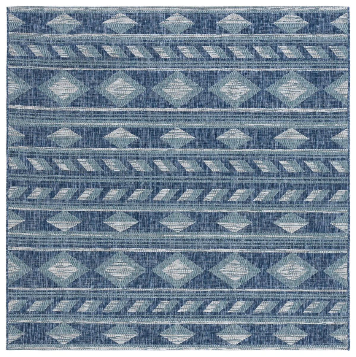 Safavieh Courtyard 6'-7" x 6'-7" Rug in Navy / Aqua