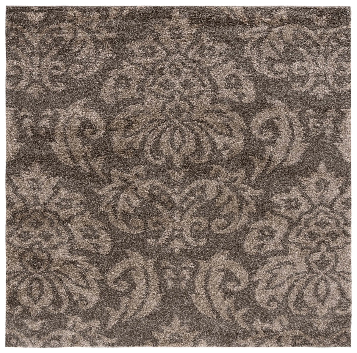 Safavieh Florida Shag 6'-7" x 6'-7" Rug in Smoke / Beige
