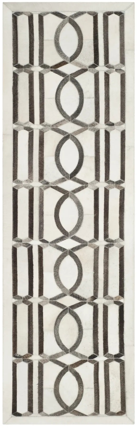 Safavieh Studio Leather 2'-3" x 7'-0" Rug in Ivory / Grey