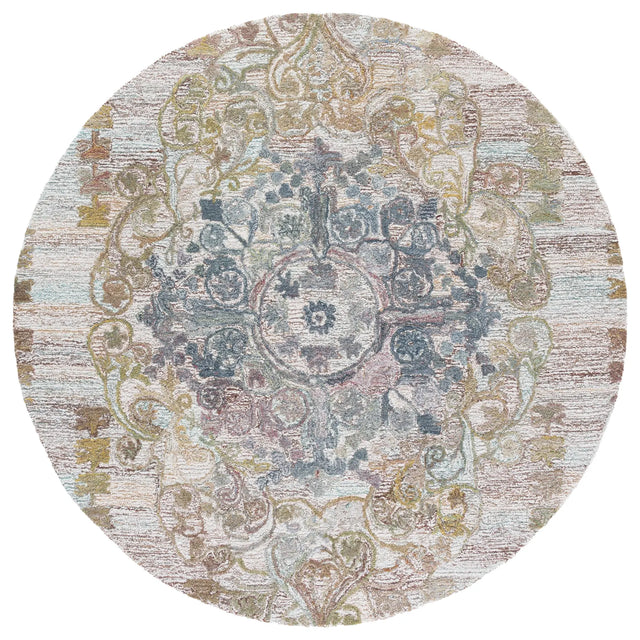 Safavieh Marquee 6'-0" x 6'-0" Rug in Green / Brown
