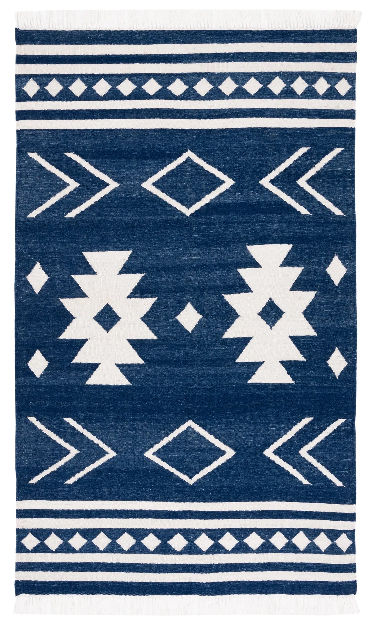 Safavieh Kilim 4'-0" x 6'-0" Rug in Navy / Ivory