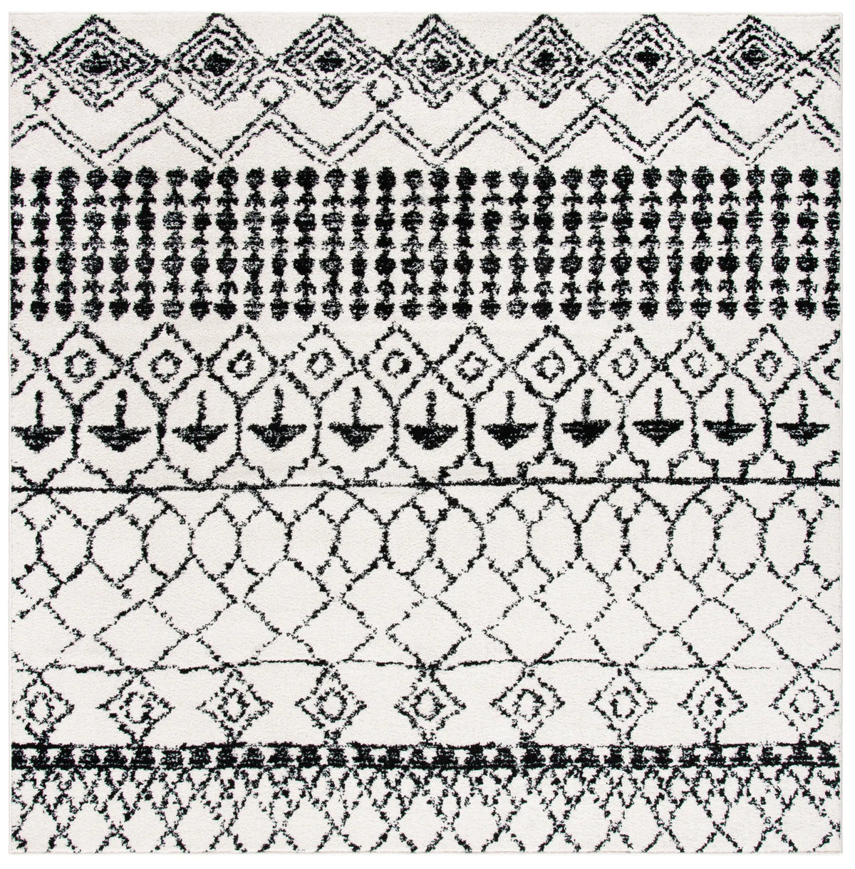 Safavieh Tulum 6'-7" x 6'-7" Rug in Ivory / Black