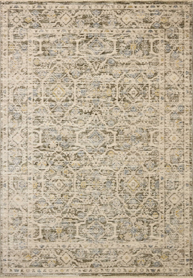 Loloi Clarisse CLS-08 Traditional Power Loomed Olive, Ivory Rug - main flat