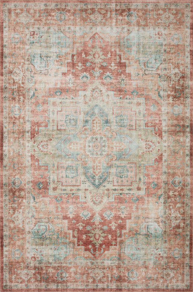 Loloi Heidi Hei-01 Terracotta/Aqua Rugs - main flat