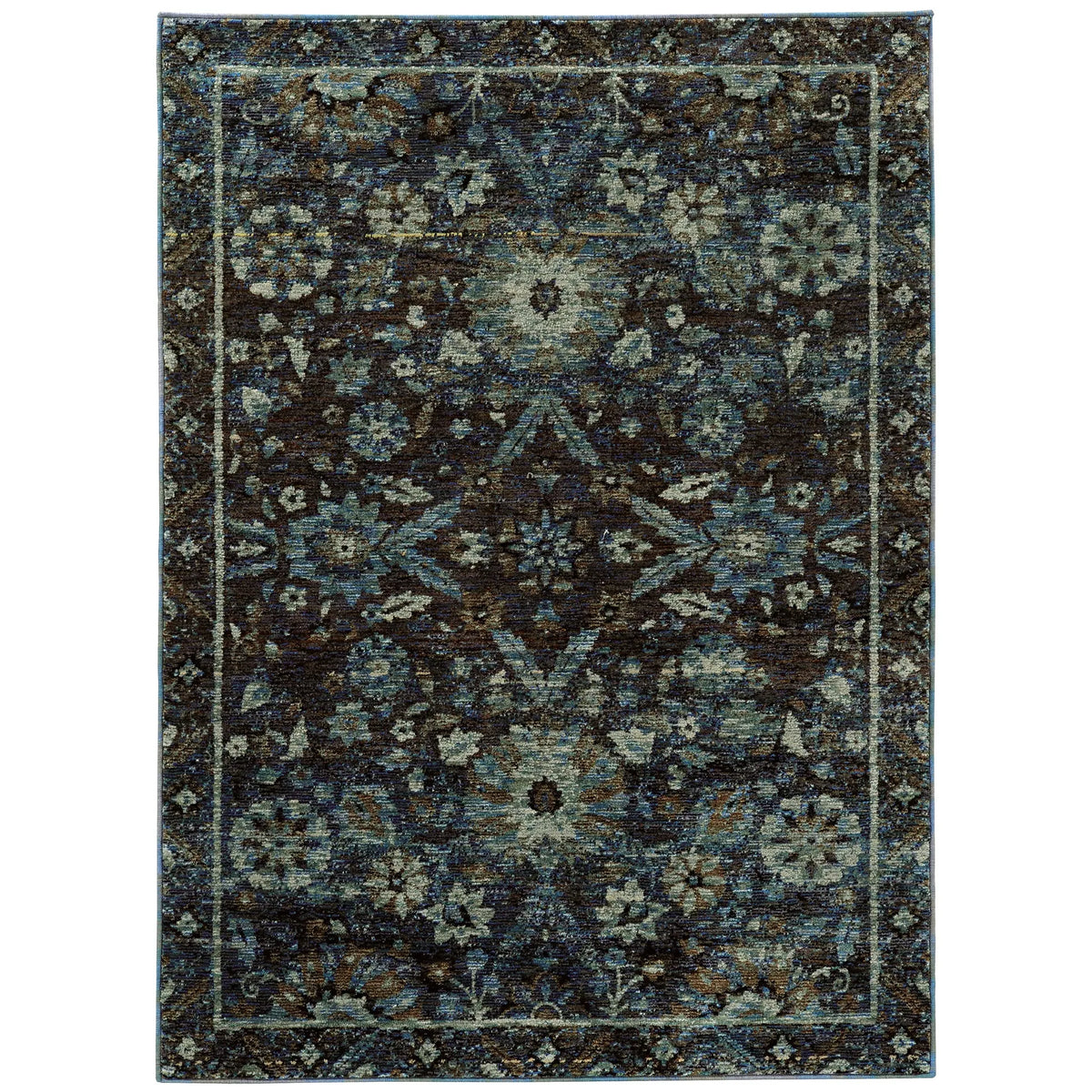 Oriental Weavers Sphinx Andorra 7124A Navy/Blue Rugs - main flat