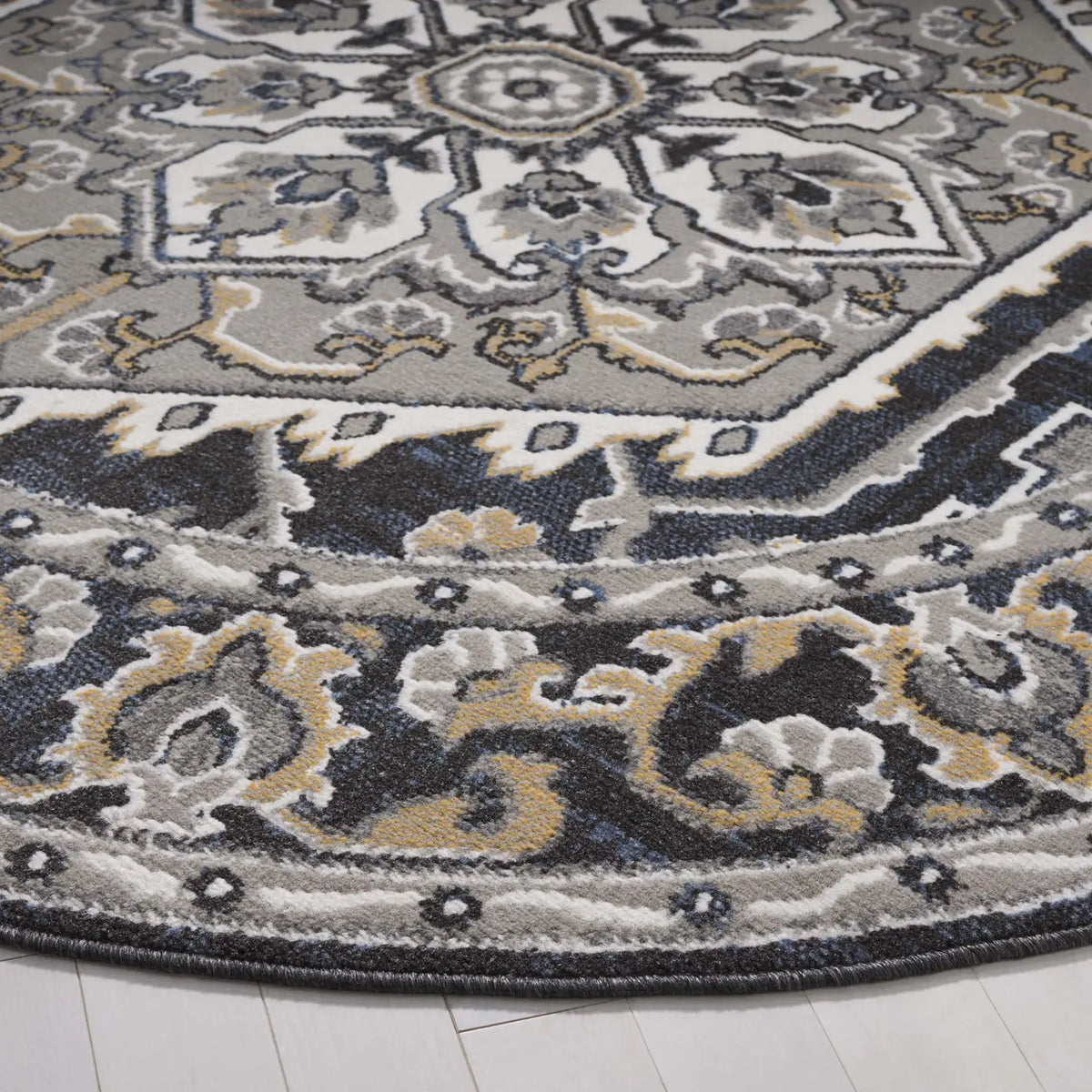 Safavieh Pyramid 6'-7" x 6'-7" Rug in Grey / Navy Gold
