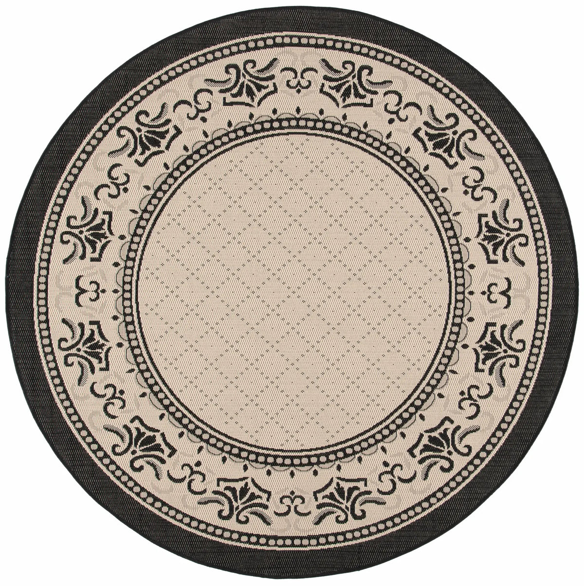 Safavieh Courtyard 6'-7" x 6'-7" Rug in Sand / Black