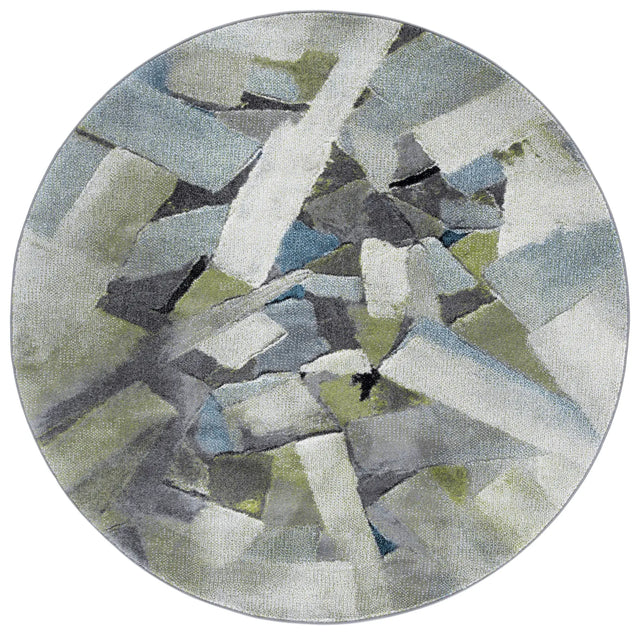 Safavieh Porcello 6'-7" x 6'-7" Rug in Green / Grey