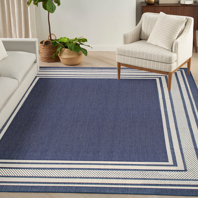Nourison Horizon Indoor/Outdoor HOZ03 Navy Contemporary Area Rugs