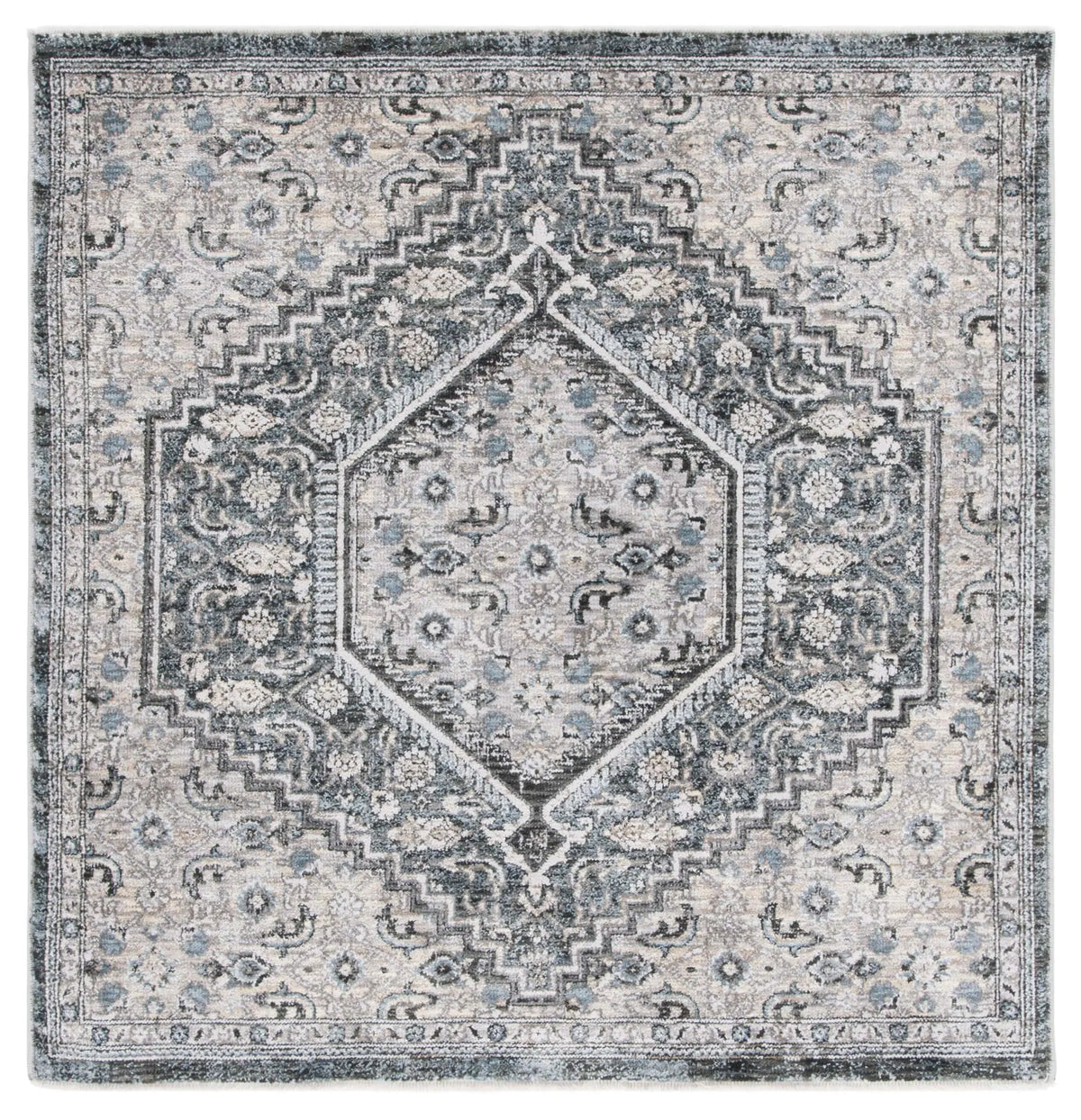 Safavieh Artifact 4'-0" x 4'-0" Rug in Grey / Black