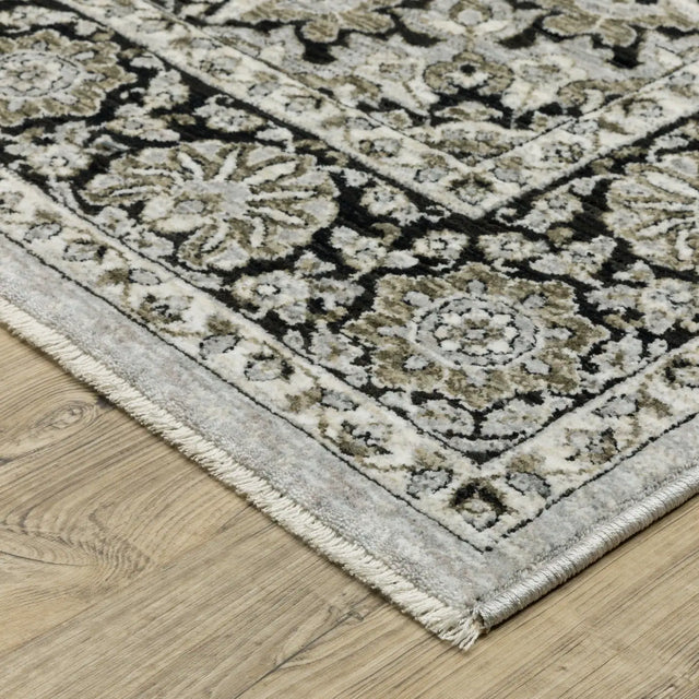 Oriental Weavers Sphinx Chamberlain CH11L Black Rugs - corner detail
