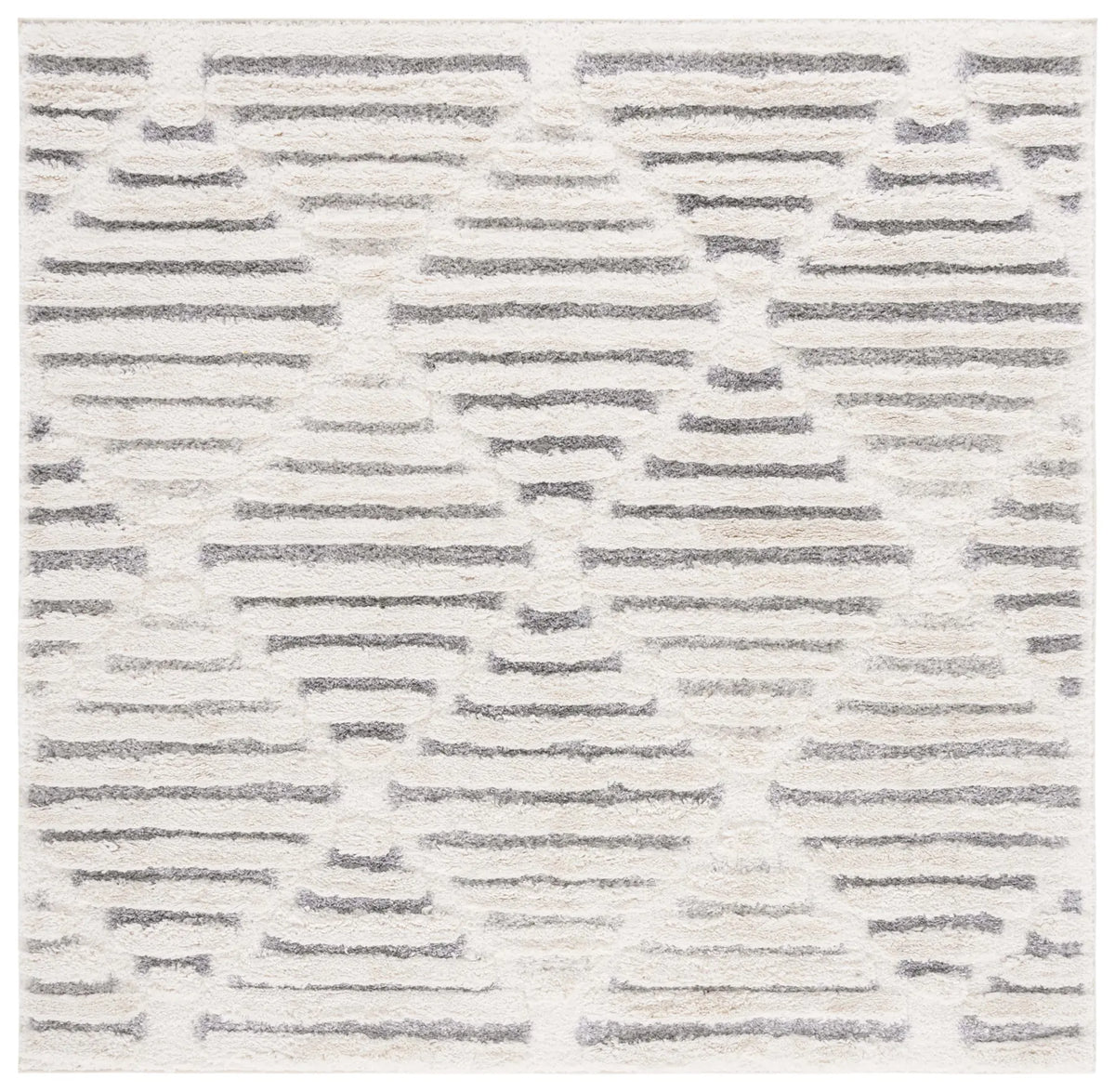 Safavieh Hi-Lo Shag 6'-7" x 6'-7" Rug in Beige / Grey