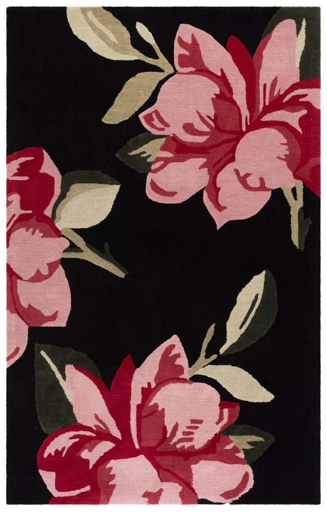 Safavieh Jardin 5'-0" x 8'-0" Rug in Black / Pink