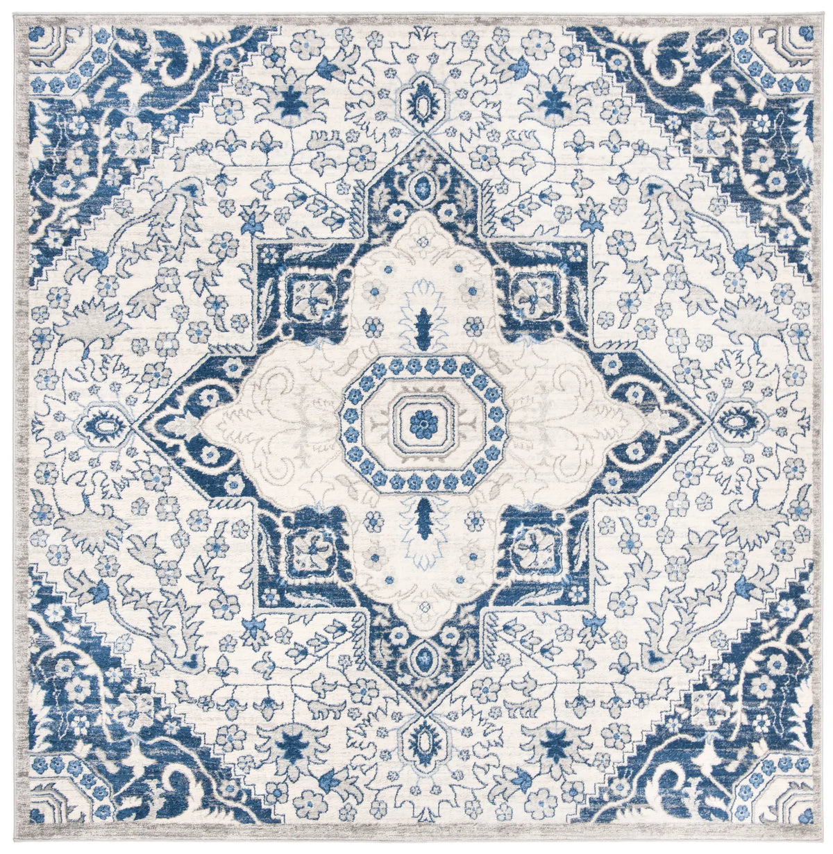 Safavieh Brentwood 6'-7" x 6'-7" Rug in Cream / Blue