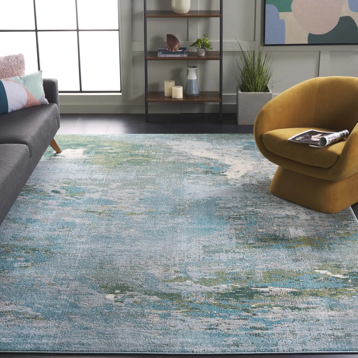 Safavieh Madison 10'-0" x 14'-0" Rug in Light Blue / Green